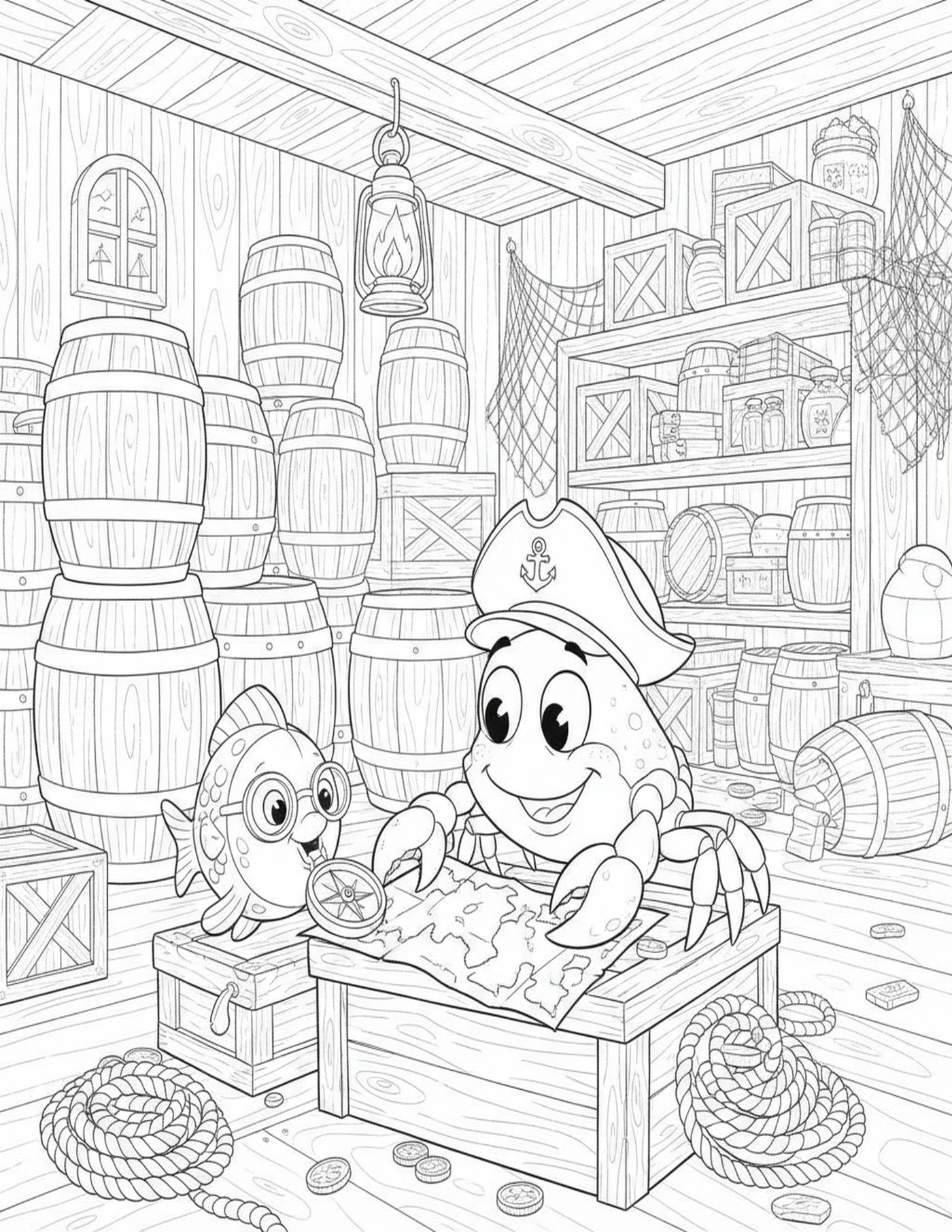 Captain Crab's Coloring Treasure Island Adventure — interior sample 1