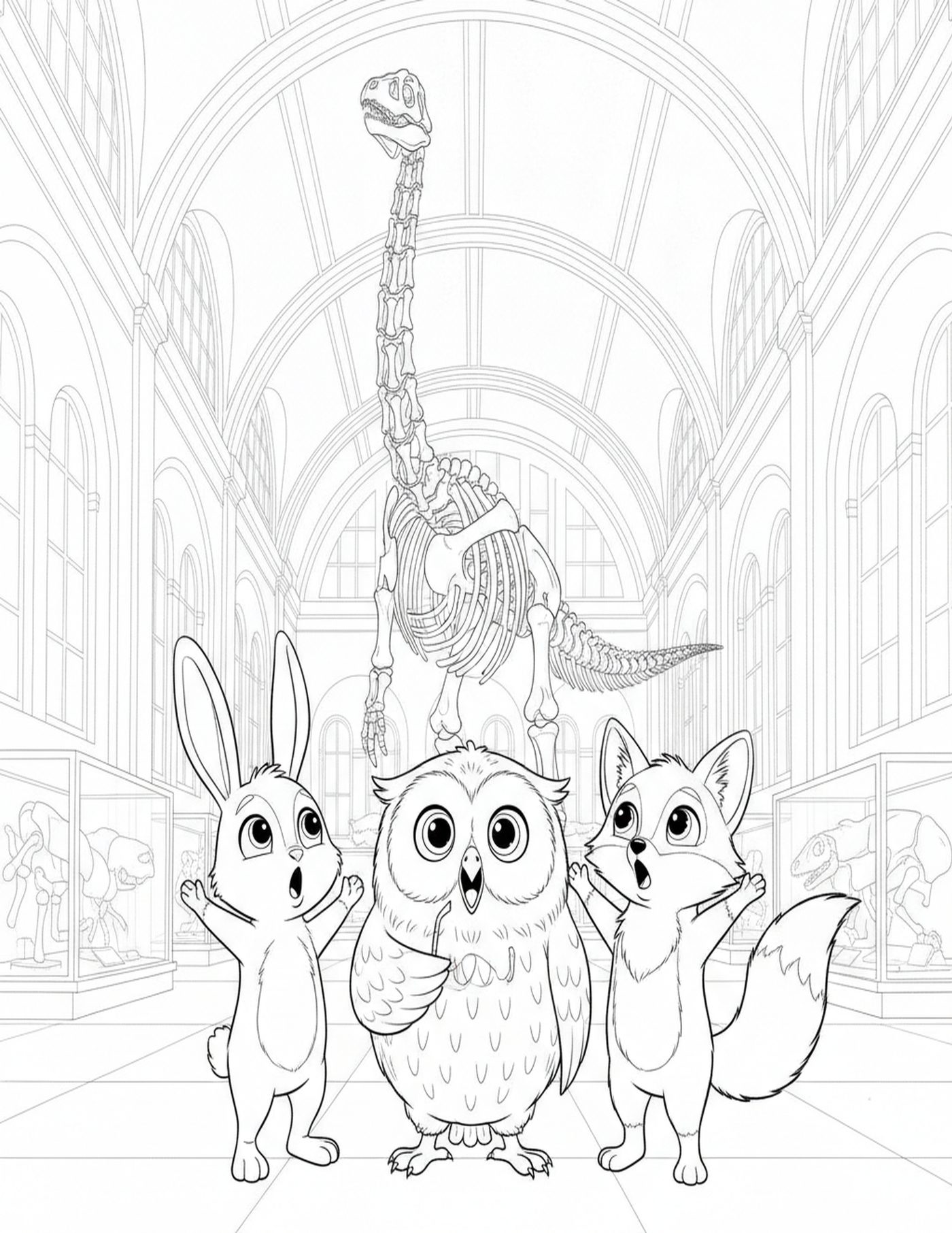 Ollie the Owl Coloring & Activity Book – Dinosaurs, Space & Museum Adventures — interior sample 3